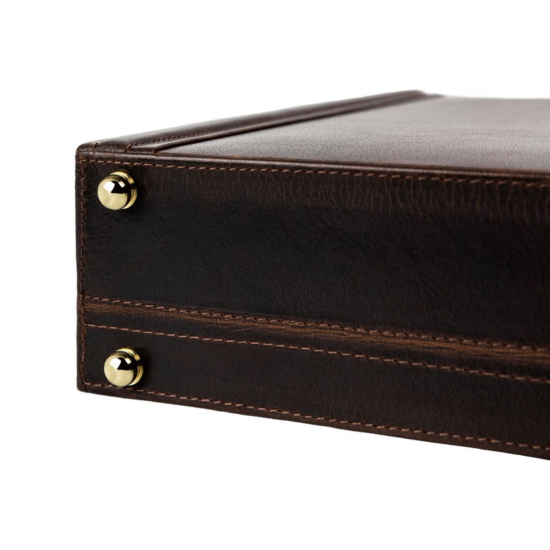 Leather Attaché Case Briefcase - The Rainbow Briefcase Time Resistance