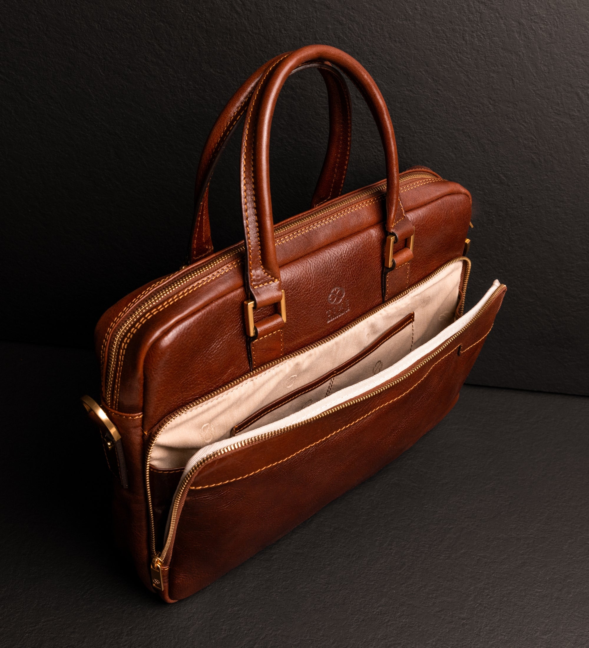 Leather Briefcase Laptop Bag - Orlando