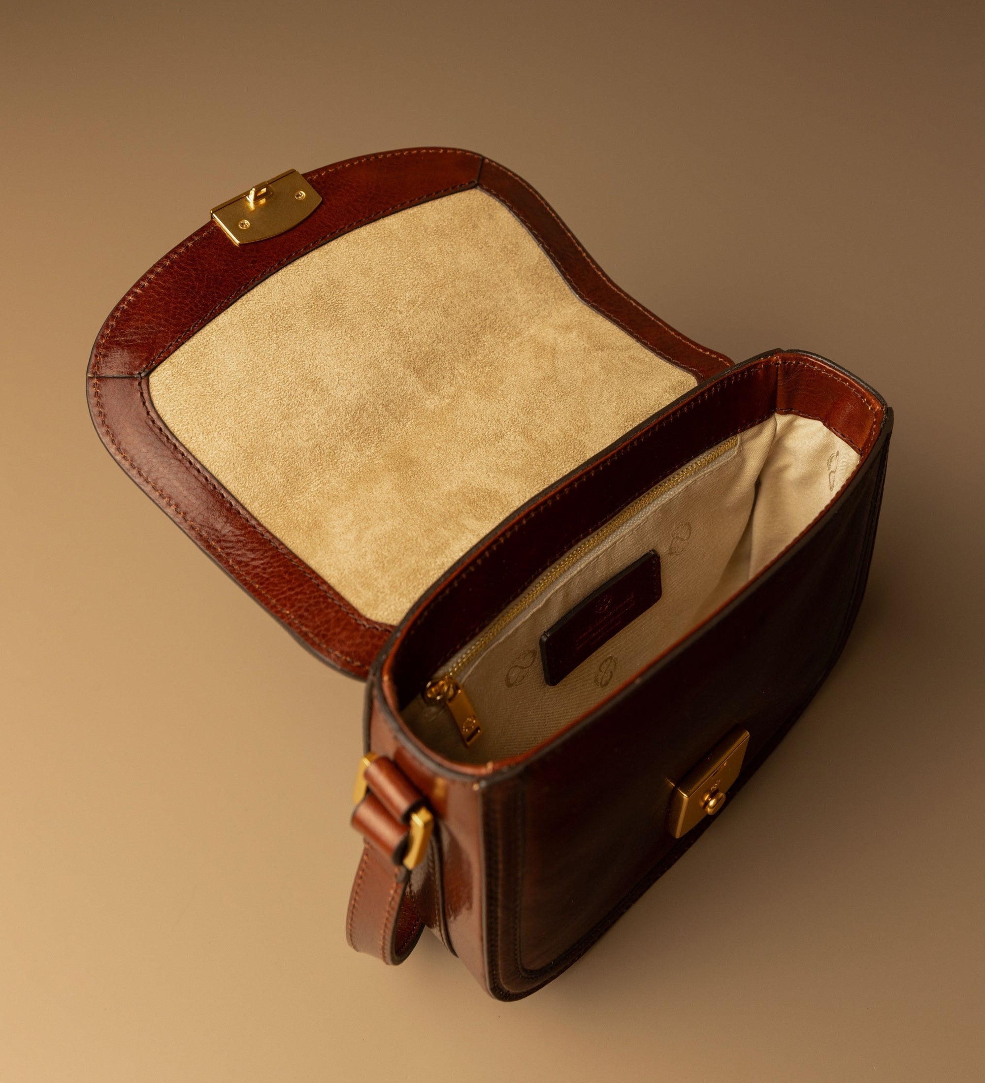 Womens Leather Saddle Bag - Secrets