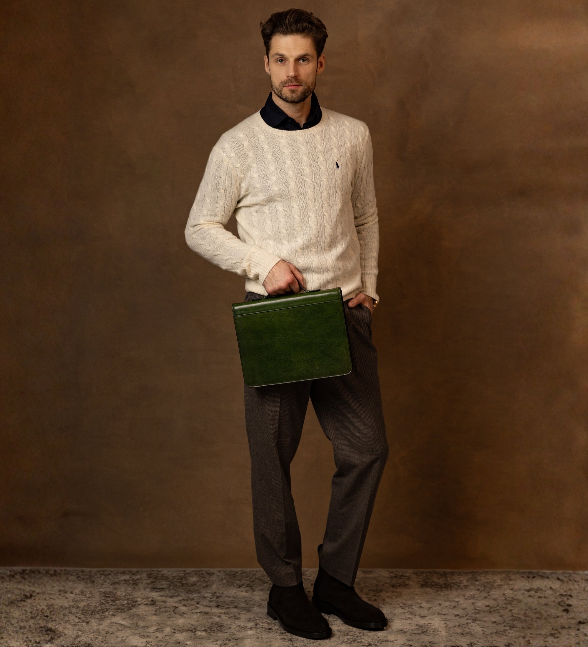 Leather Portfolio with Binder - Joy in the Morning