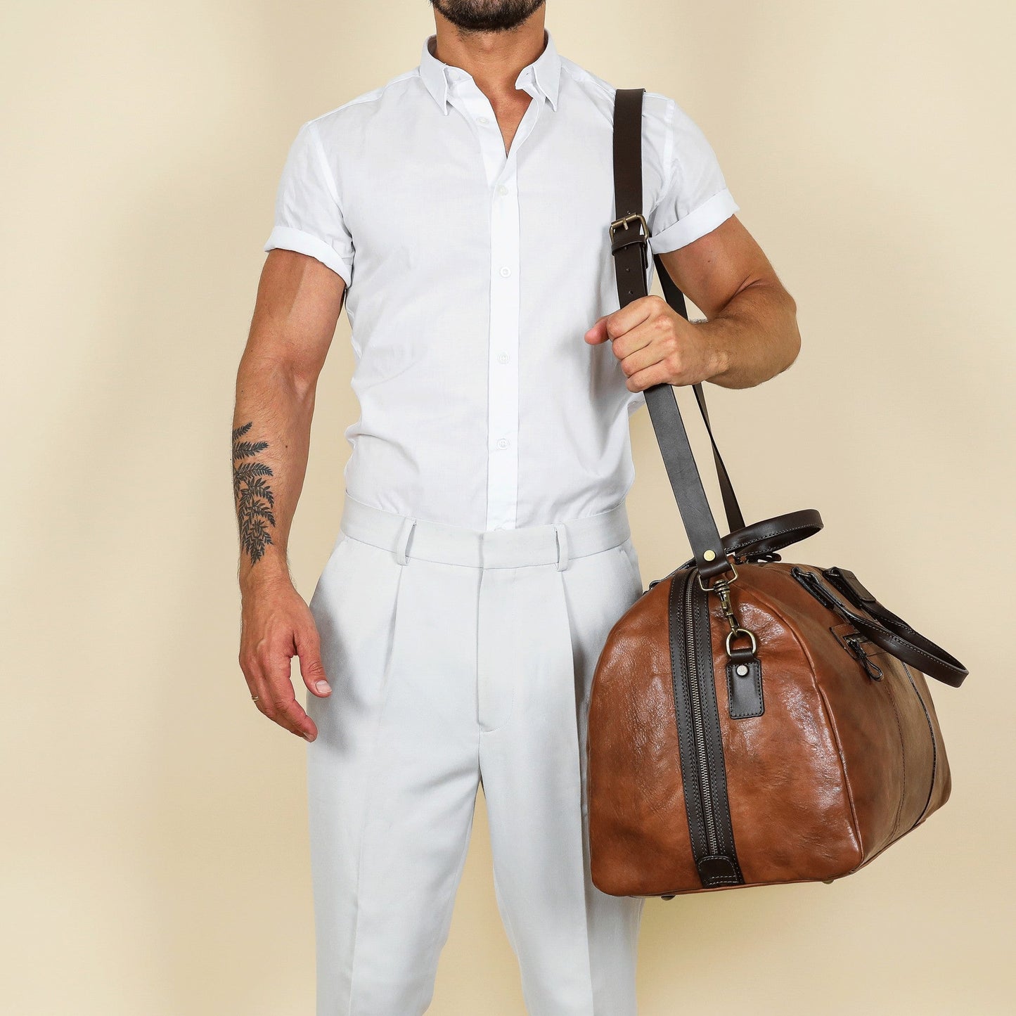 Leather Duffel Bag - The Day of The Locust Duffel Bag Time Resistance
