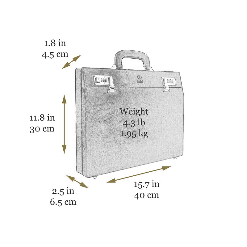 Leather Attaché Case Briefcase - The Golden Bowl