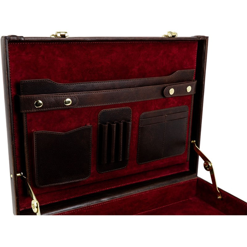 Leather Attaché Case Briefcase - The Rainbow Briefcase Time Resistance