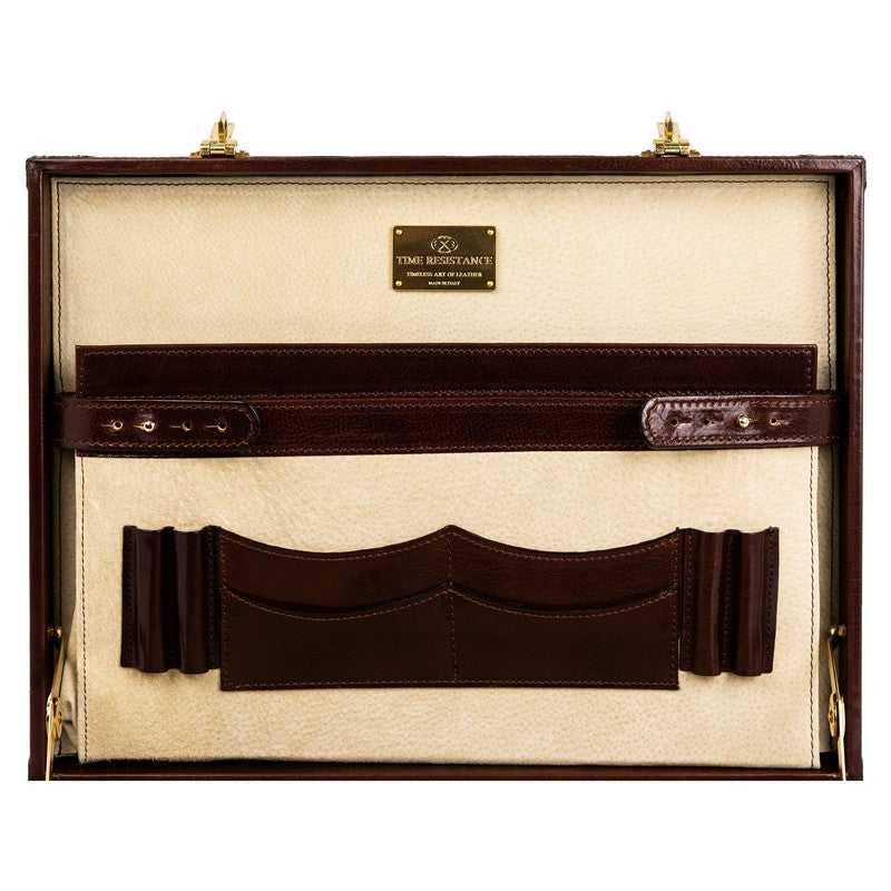 Leather Attaché Case Briefcase - The Wind in the Willows Briefcase Time Resistance