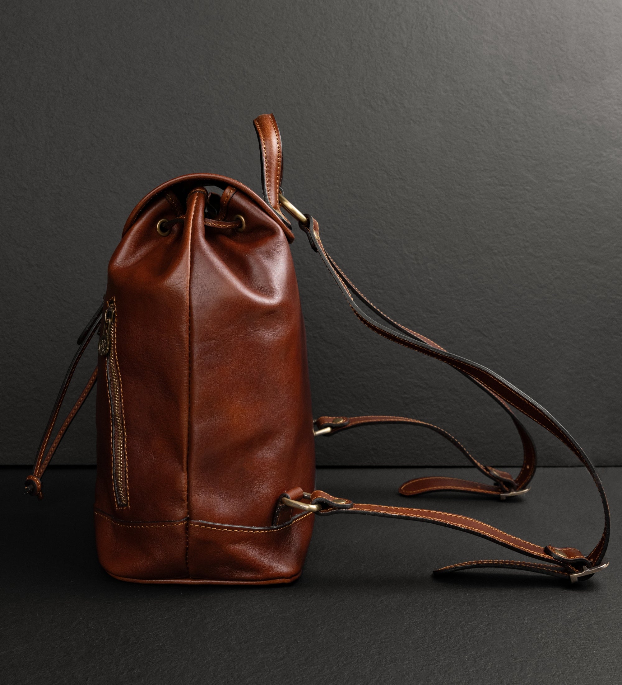 Leather Backpack for Women - White Noise