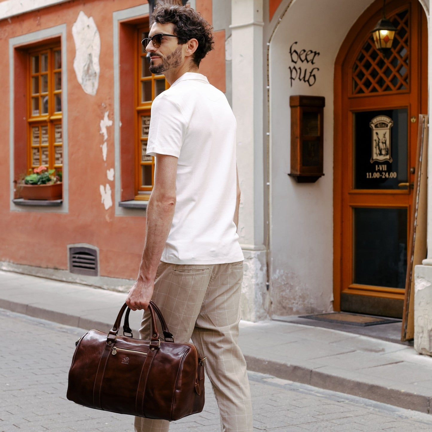 Small Leather Overnight Bag, Duffel Bag - The Ambassadors Duffel Bag Time Resistance