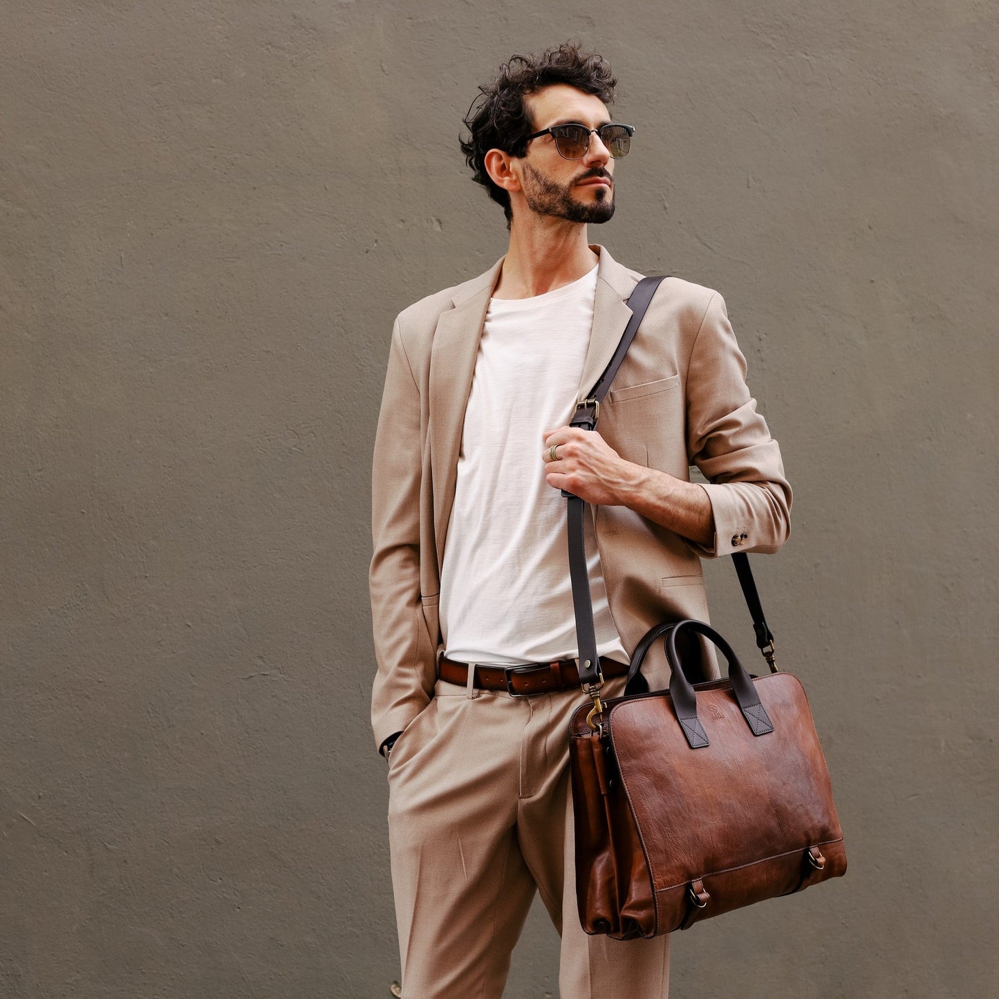 Leather Briefcase - Wide Sargasso Sea Briefcase Time Resistance