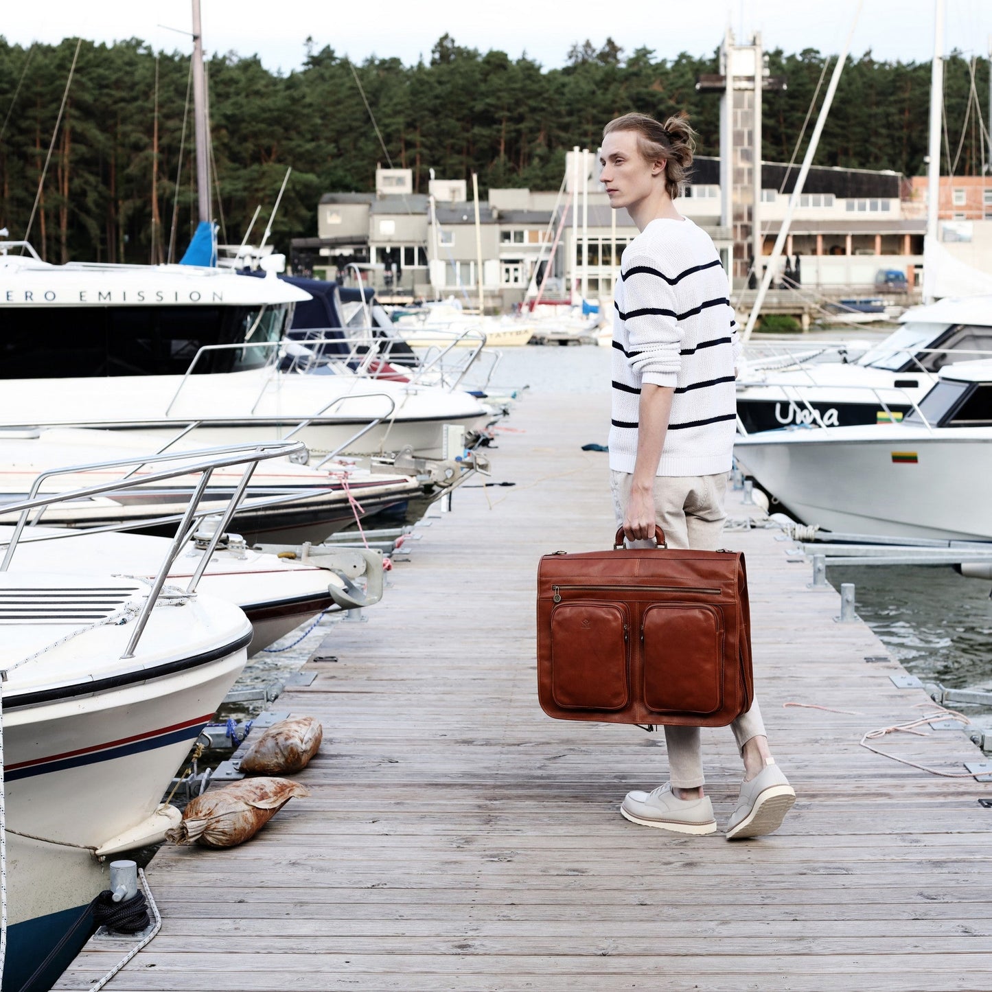 Leather Garment Bag - The Big Sleep Duffel Bag Time Resistance