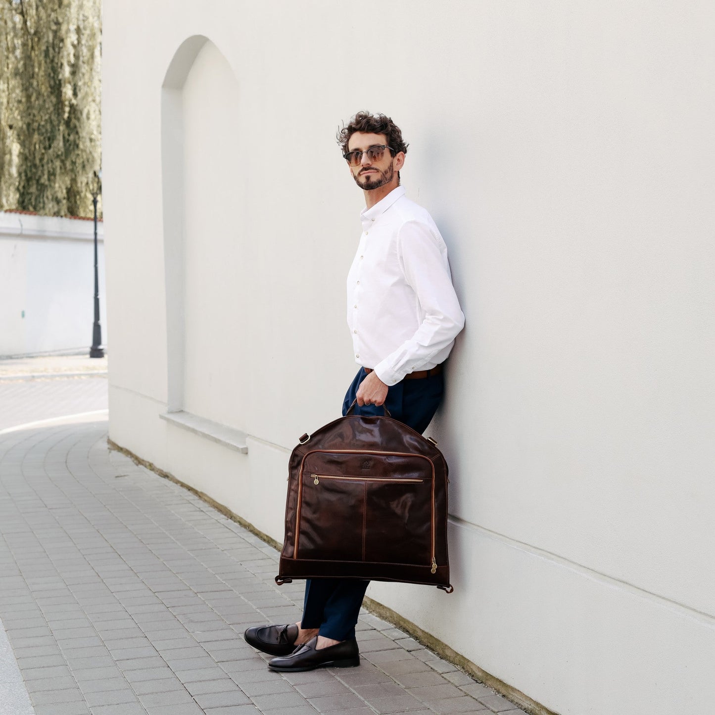 Leather Garment Bag - Travels with Charley Duffel Bag Time Resistance