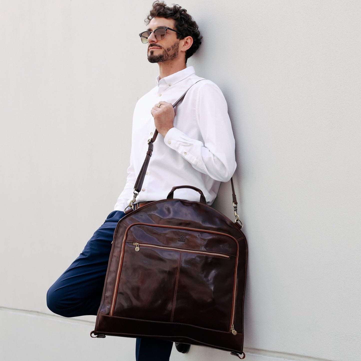 Leather Garment Bag - Travels with Charley Duffel Bag Time Resistance