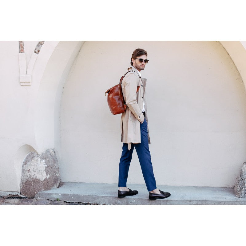 Leather Backpack - A Bend in the River Backpack Time Resistance