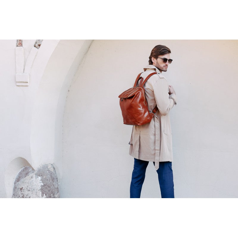 Leather Backpack - A Bend in the River Backpack Time Resistance