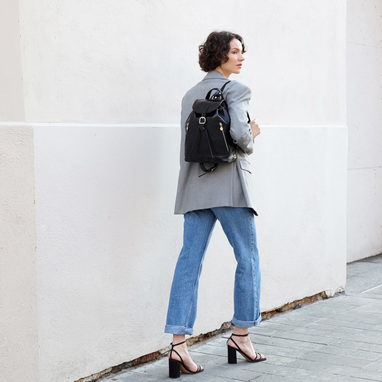 Leather Backpack - White Noise Backpack Time Resistance