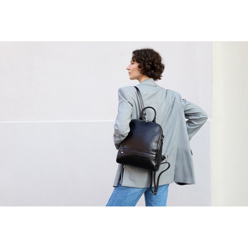 Womens Leather Backpack Convertible Bag - Regeneration