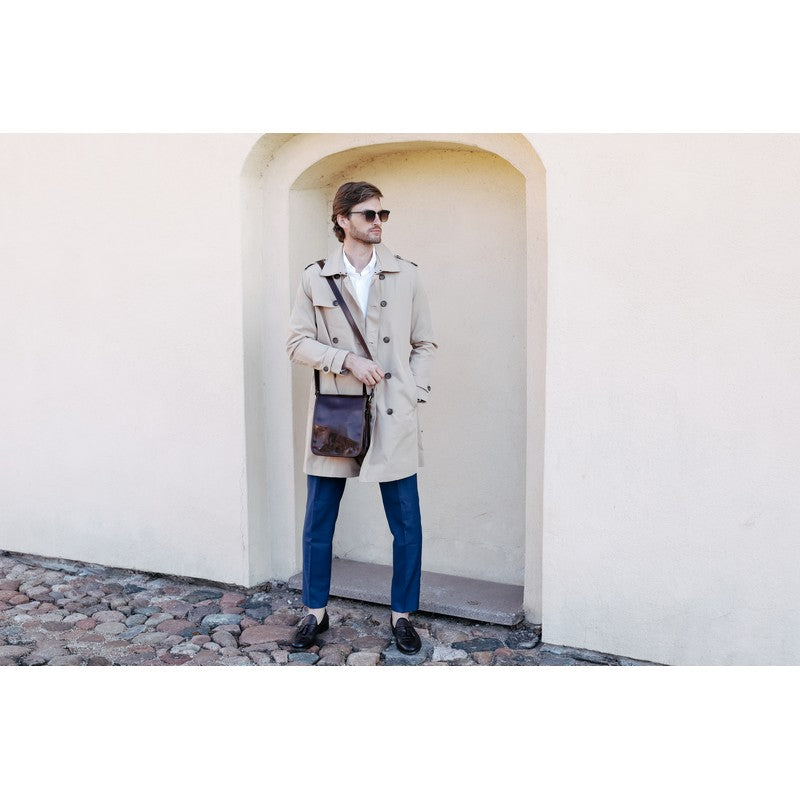 Small Leather Messenger Bag - On The Road