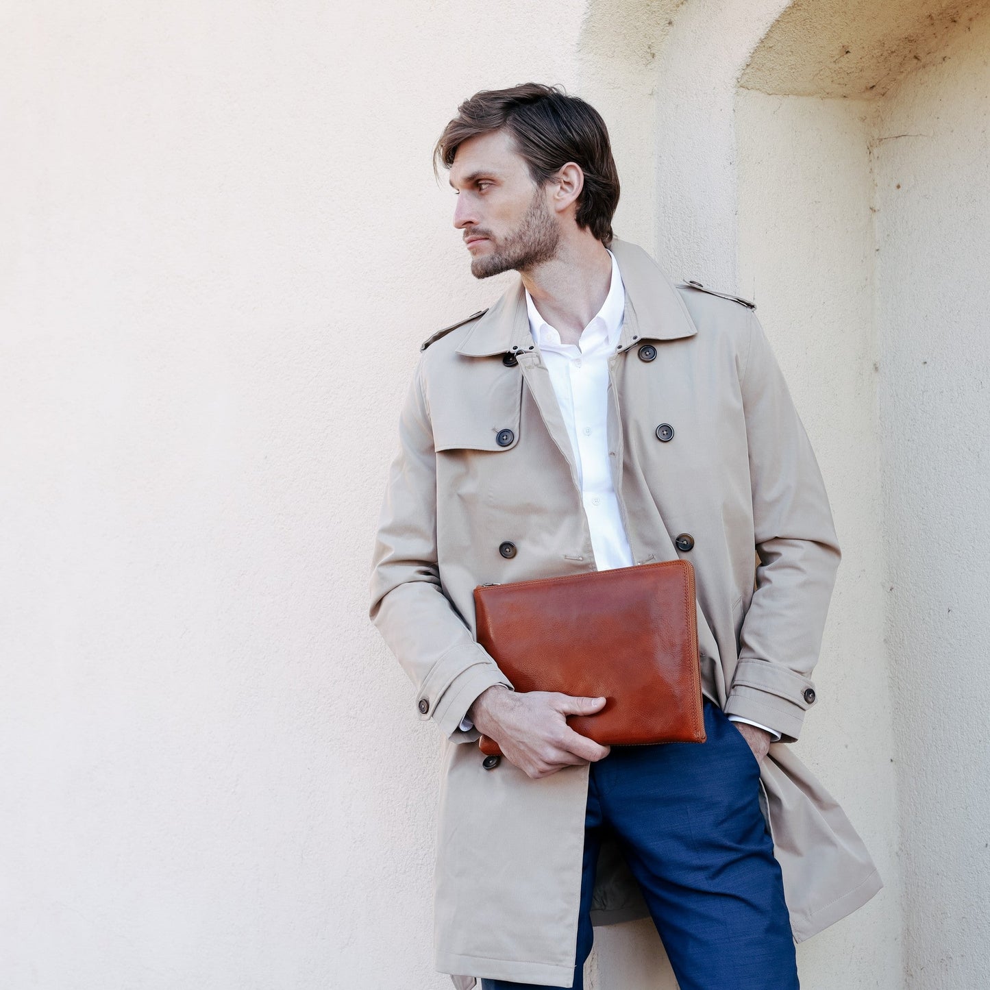 Brown Large Leather Mens Clutch Purse - The Brothers Karamazov Accessories Time Resistance
