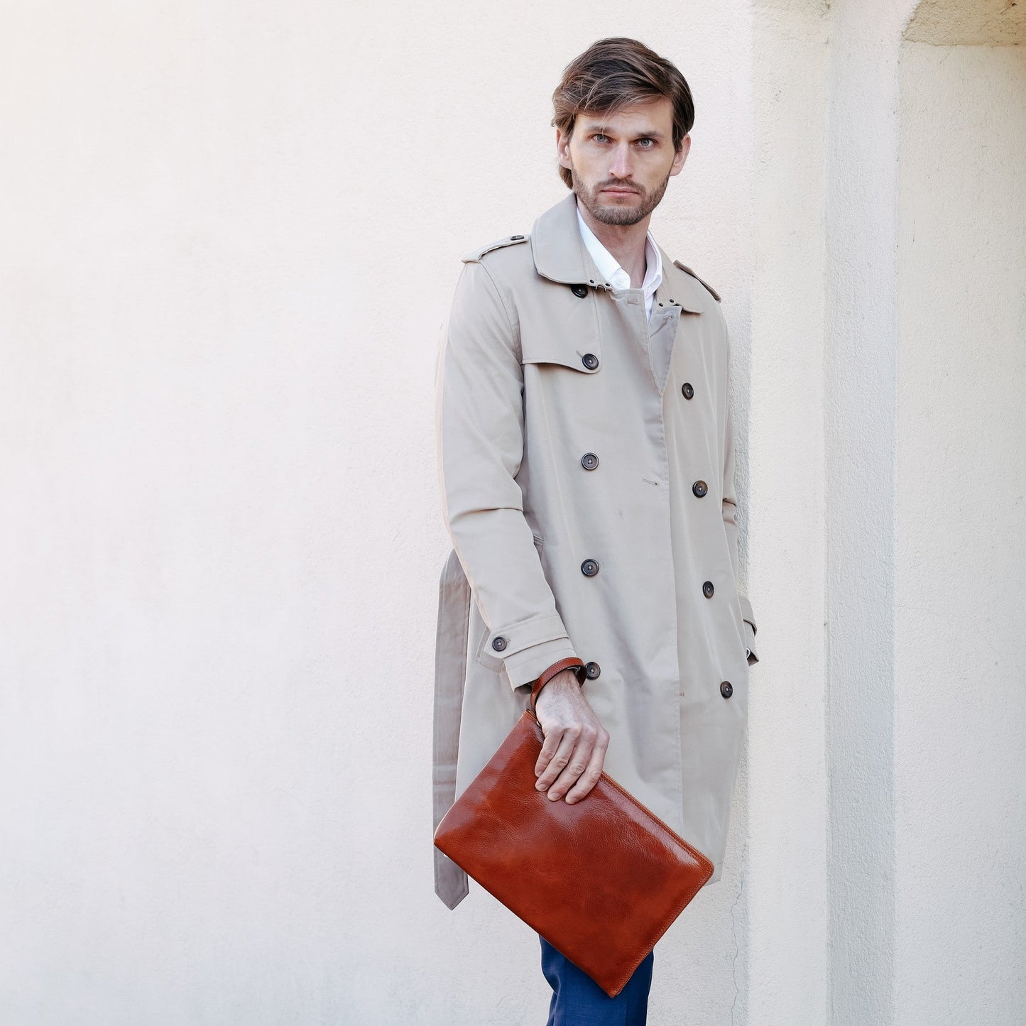 Brown Large Leather Mens Clutch Purse - The Brothers Karamazov Accessories Time Resistance
