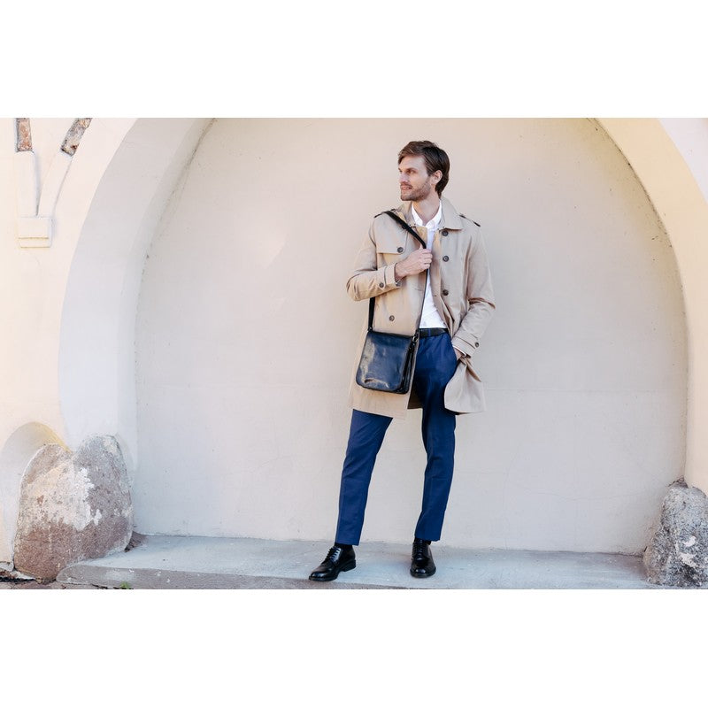 Small Leather Messenger Bag - On The Road