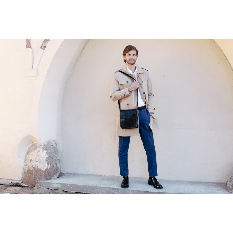 Small Leather Messenger Bag - On The Road