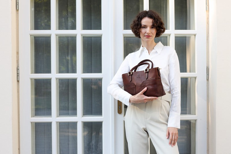Leather Handbag Shoulder Bag - Camilla