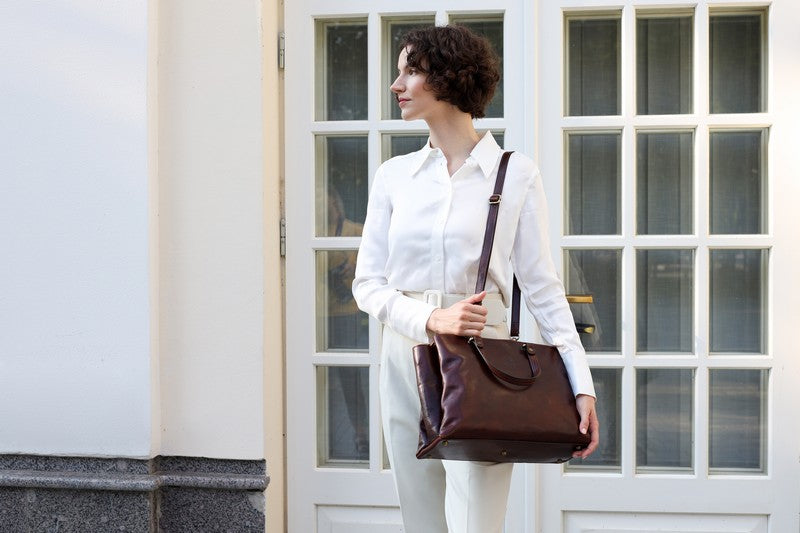 Leather Tote Bag Shoulder Bag for Women – The Scarlet Letter