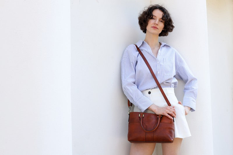 Leather Handbag Shoulder Bag - Camilla