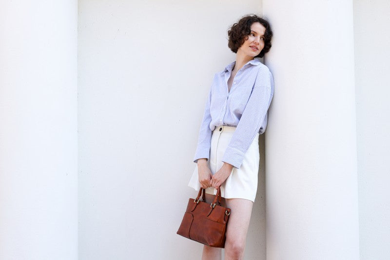 Leather Handbag Shoulder Bag - Camilla