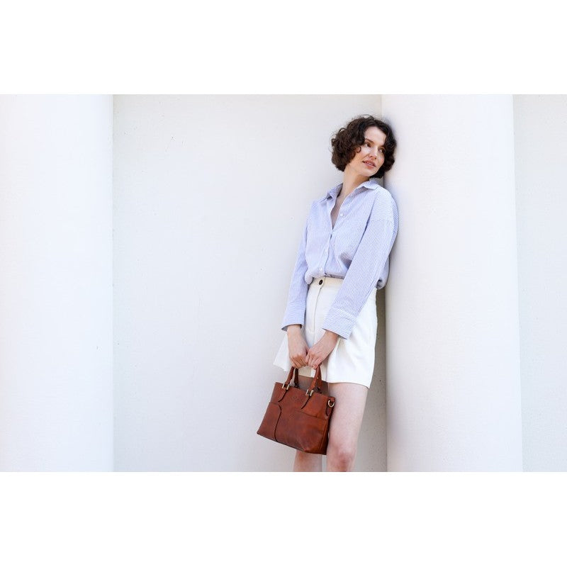 Leather Handbag Shoulder Bag - Camilla
