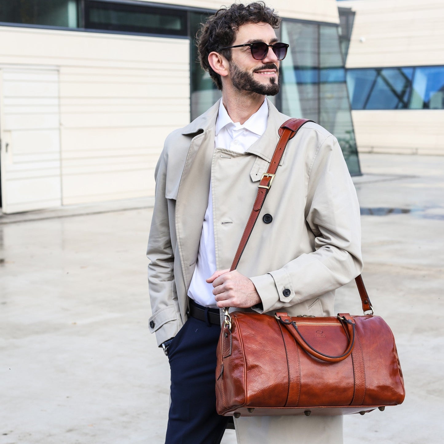 Small Leather Overnight Bag, Duffel Bag - The Ambassadors Duffel Bag Time Resistance