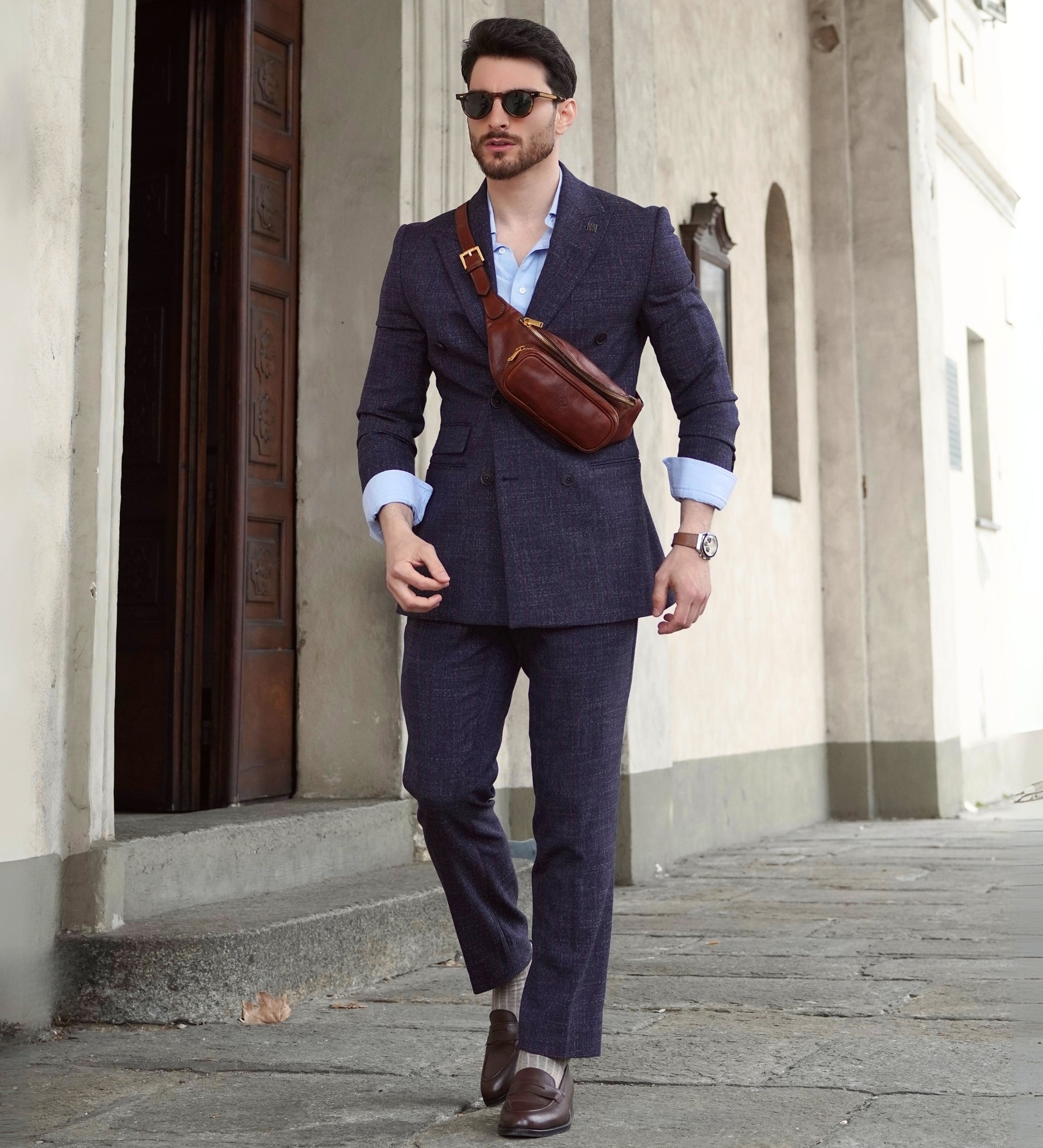 Leather Sling Bag Belly Bag - Independent People