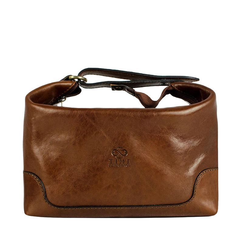 Leather Toiletry Bag - Autumn Leaves