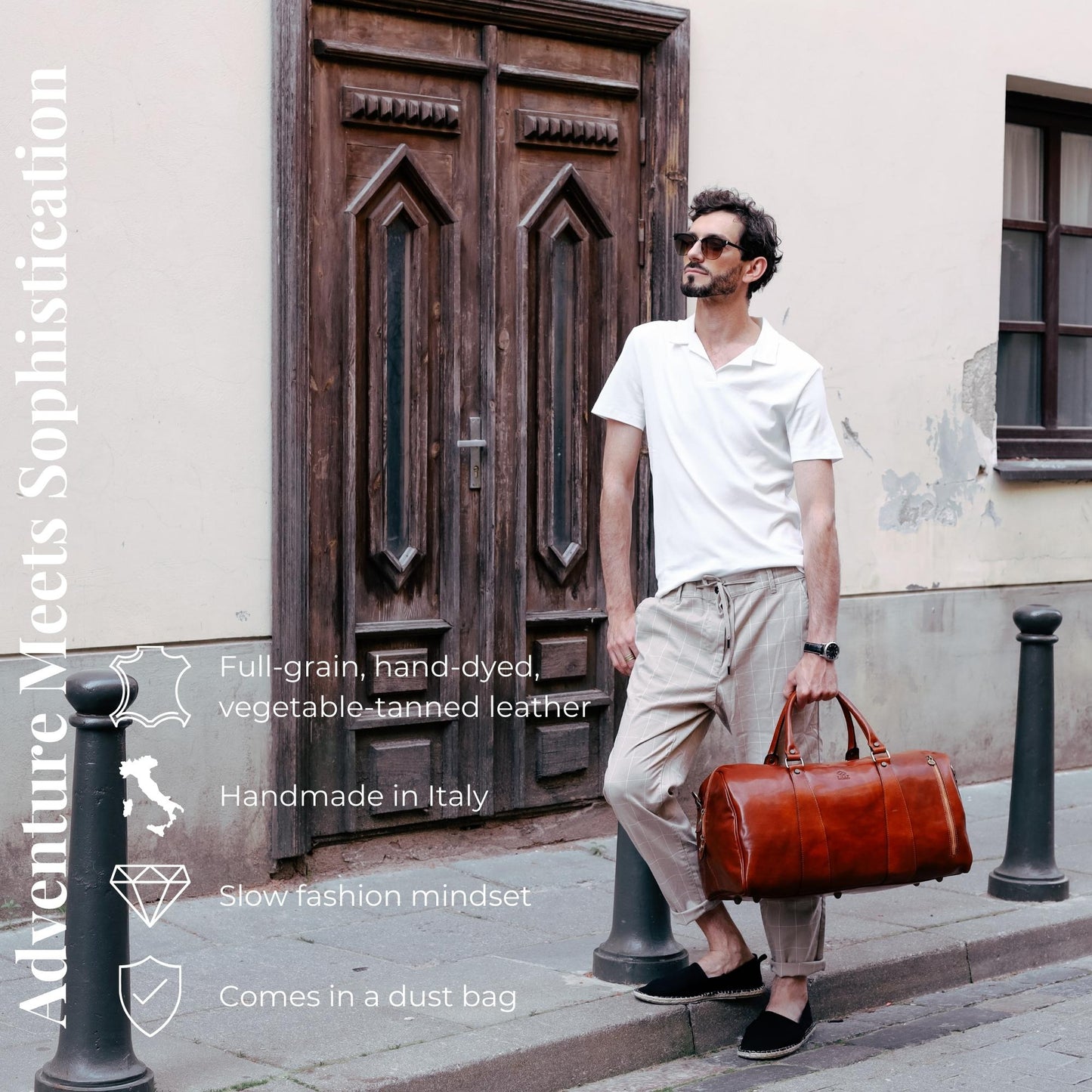 Leather Duffel Bag - Wise Children Duffel Bag Time Resistance