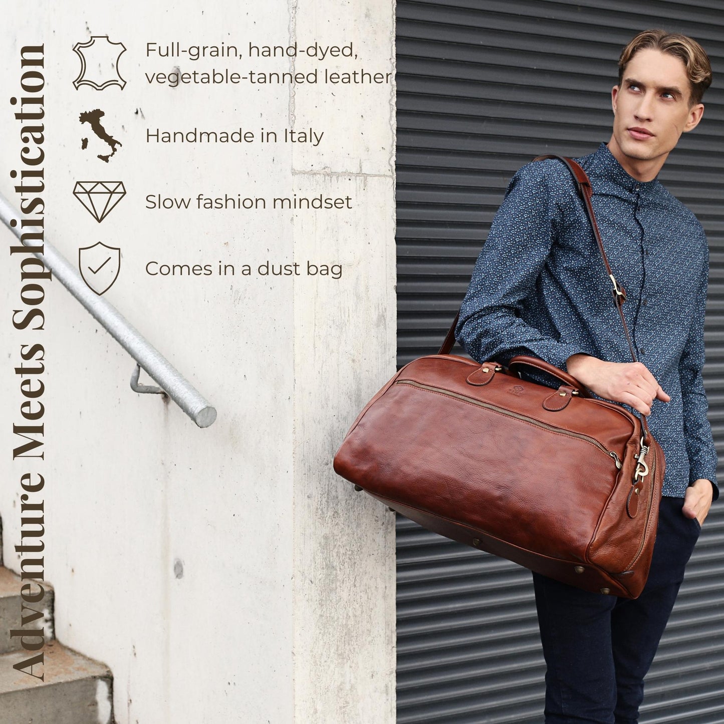 Leather Duffel Bag - Fear and Loathing in Las Vegas Duffel Bag Time Resistance
