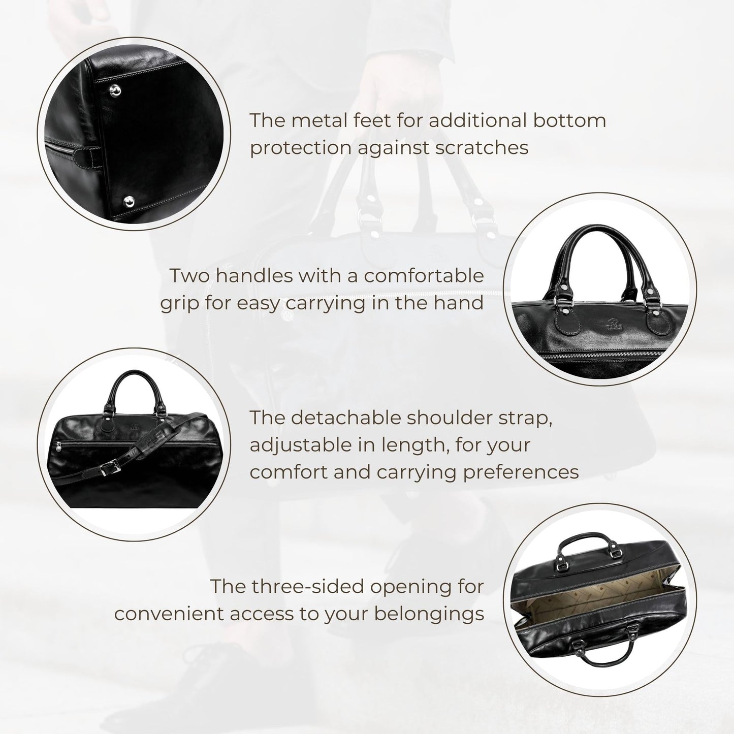 Leather Duffel Bag - Fear and Loathing in Las Vegas Duffel Bag Time Resistance