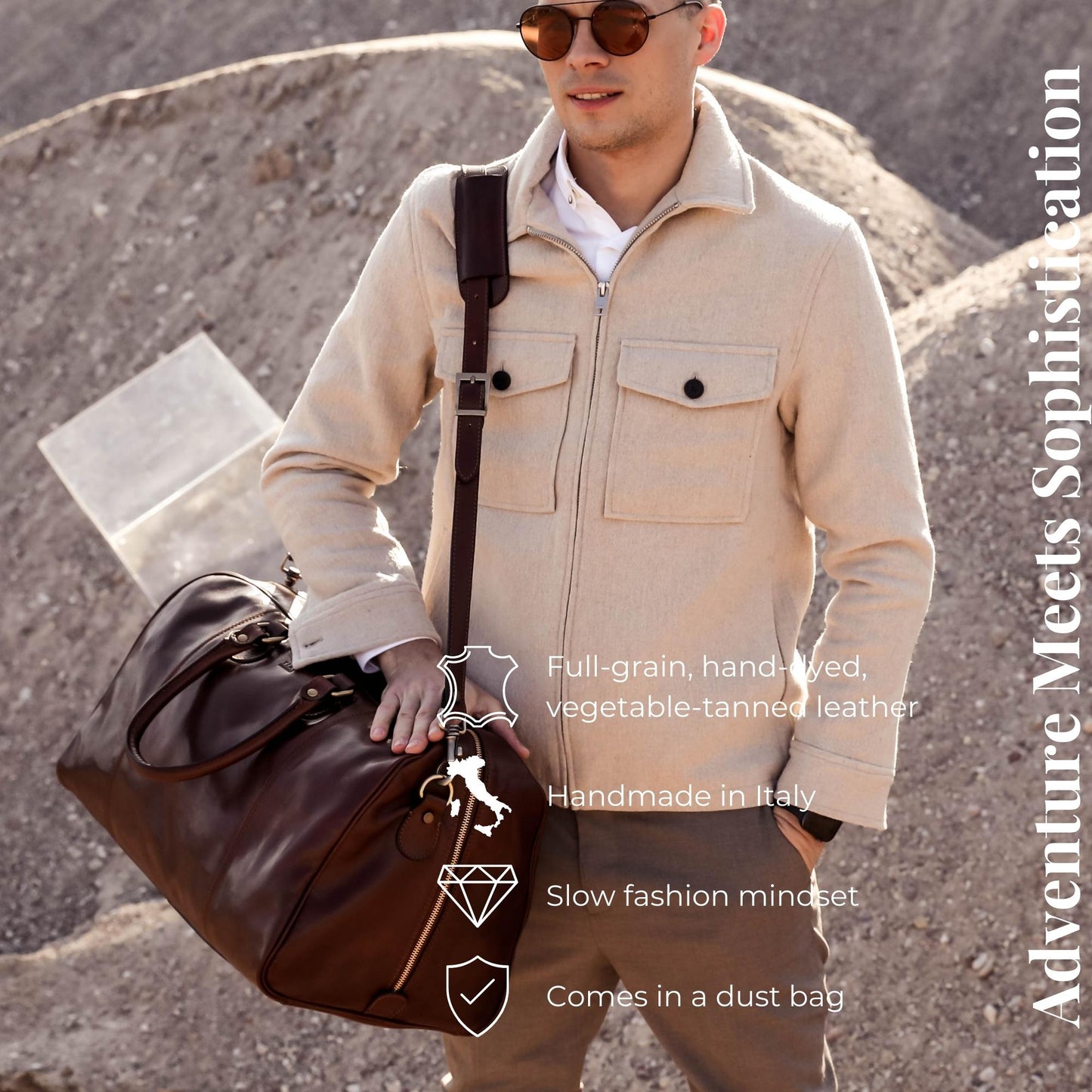 Leather Duffel Bag Weekender Bag - The Count of Monte Cristo Duffel Bag Time Resistance