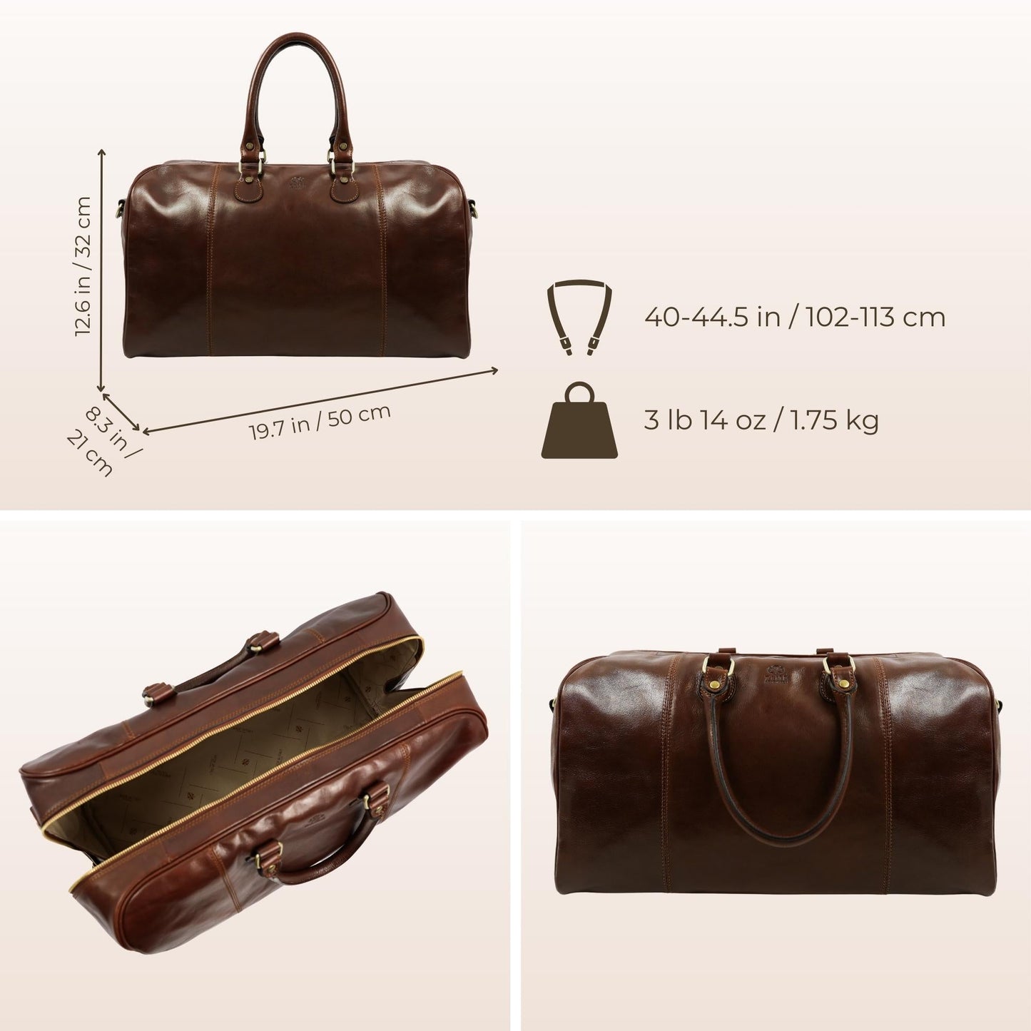 Leather Duffel Bag Weekender Bag - The Count of Monte Cristo Duffel Bag Time Resistance