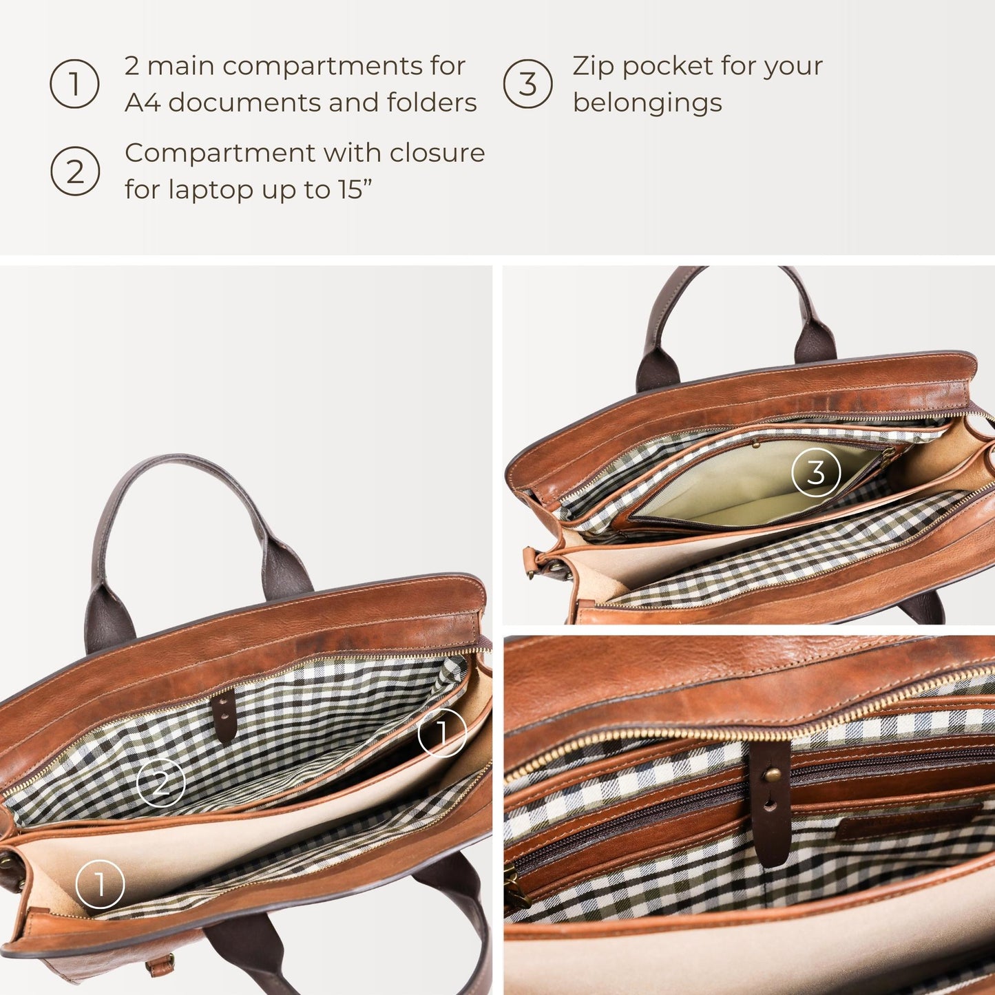 Leather Briefcase - Wide Sargasso Sea Briefcase Time Resistance