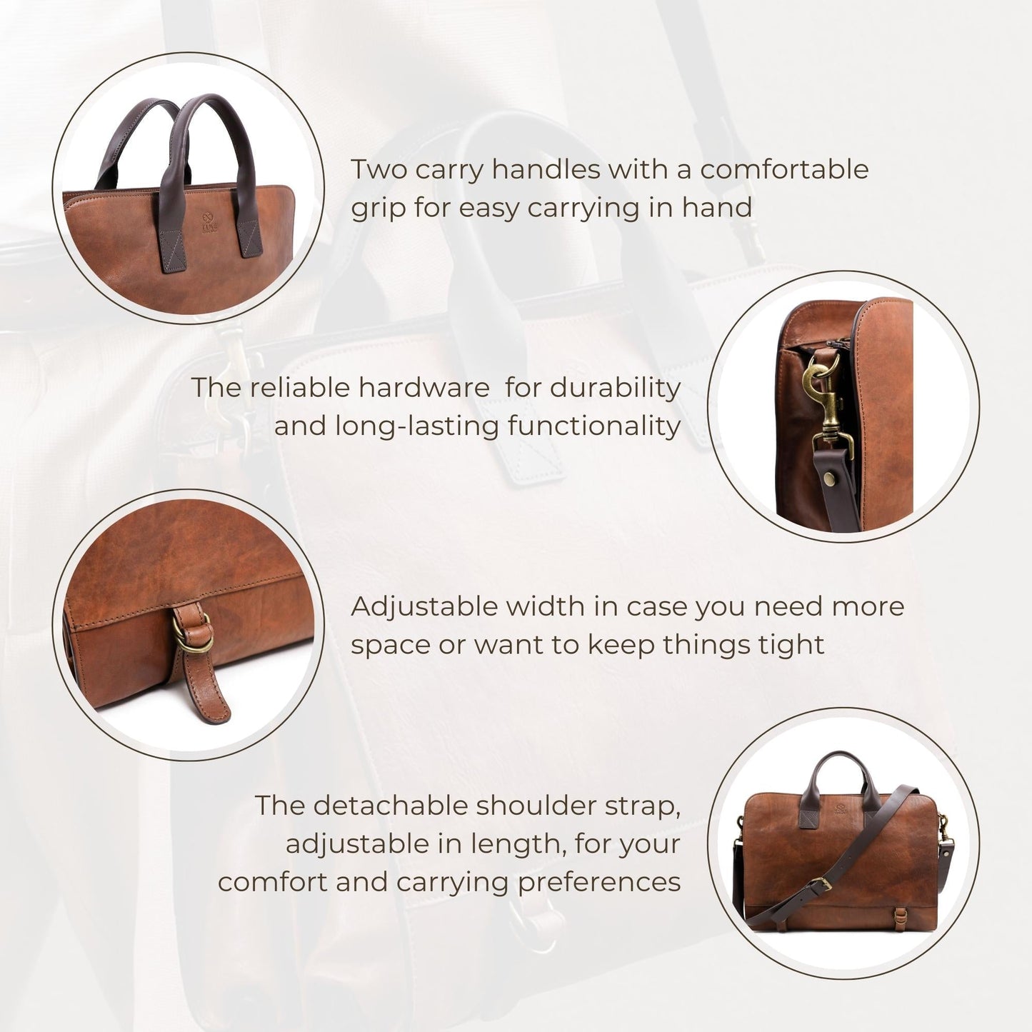 Leather Briefcase - Wide Sargasso Sea Briefcase Time Resistance