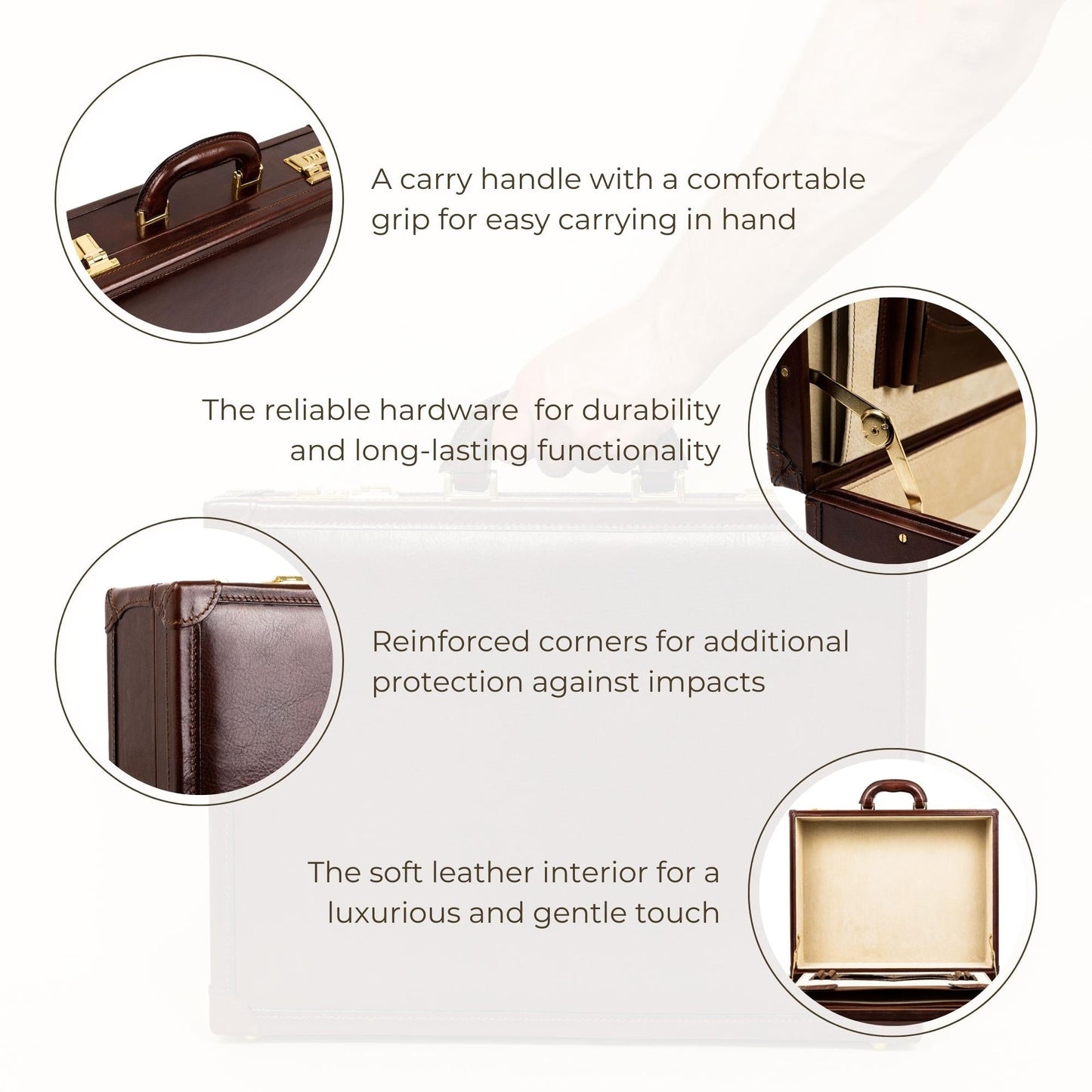 Small Leather Attaché Case Briefcase - The House of Mirth Briefcase Time Resistance