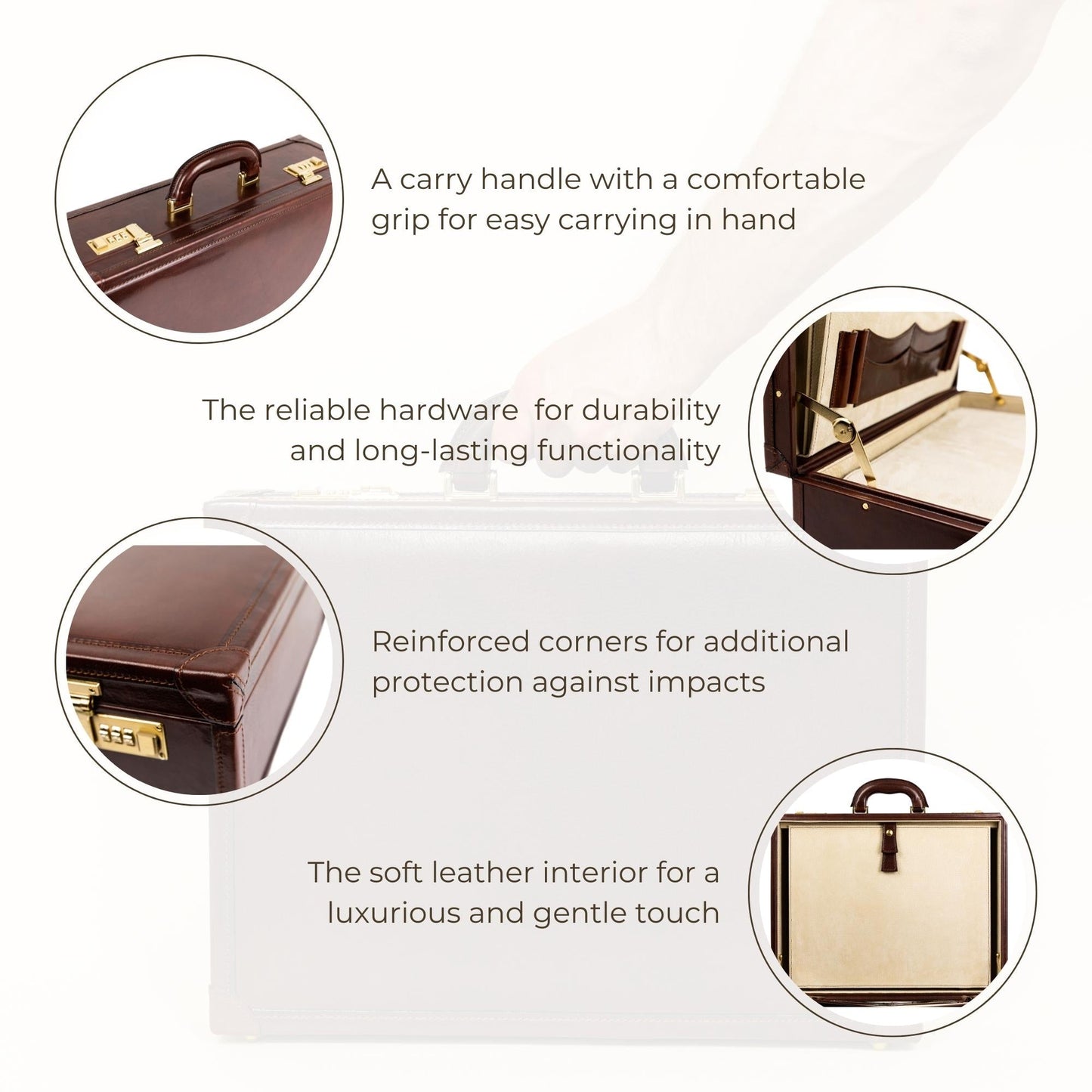 Large Leather Attaché Case Briefcase - Lord Jim Briefcase Time Resistance