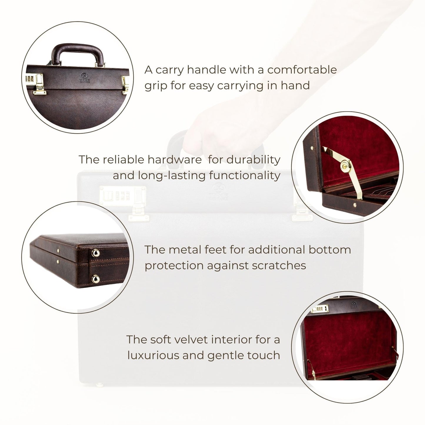 Leather Attaché Case Briefcase - The Golden Bowl Briefcase Time Resistance