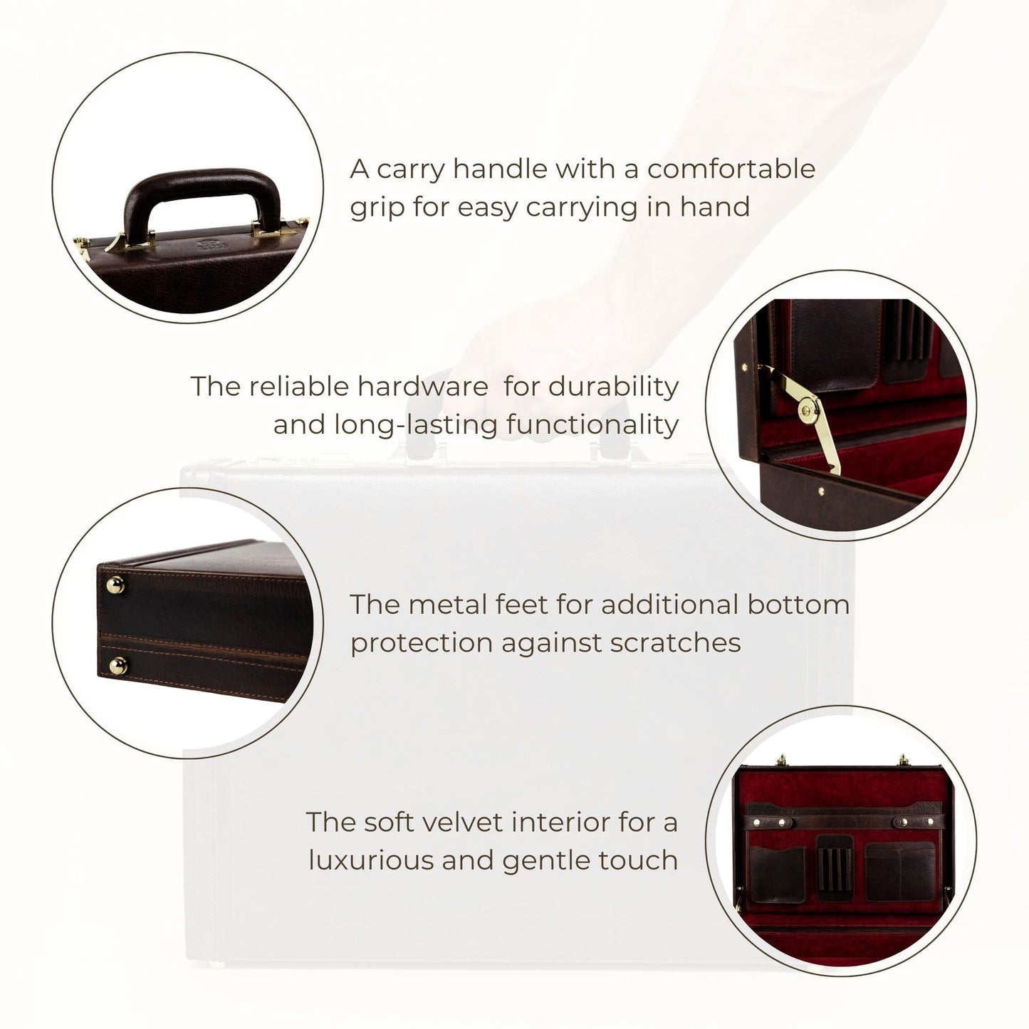 Leather Attaché Case Briefcase - The Rainbow Briefcase Time Resistance
