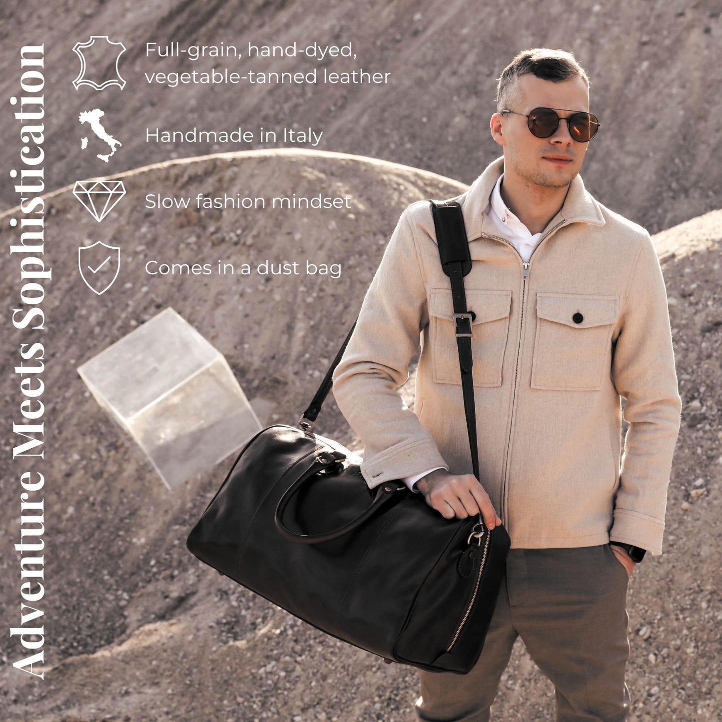 Leather Duffel Bag Weekender Bag - The Count of Monte Cristo Duffel Bag Time Resistance