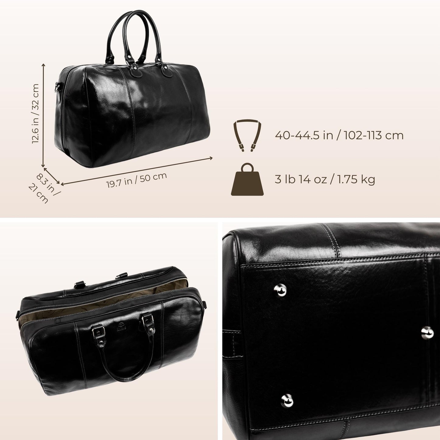 Leather Duffel Bag Weekender Bag - The Count of Monte Cristo Duffel Bag Time Resistance