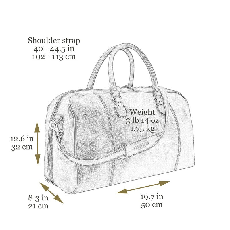 Leather Duffel Bag Weekender Bag - The Count of Monte Cristo