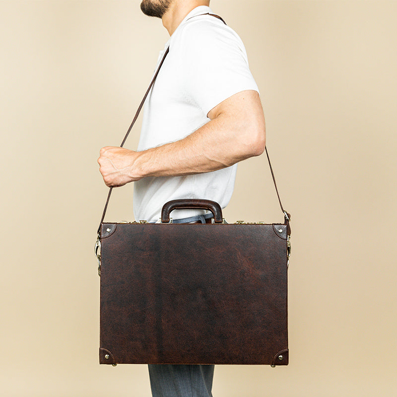 Large Leather Attaché Case Briefcase - Parade's End