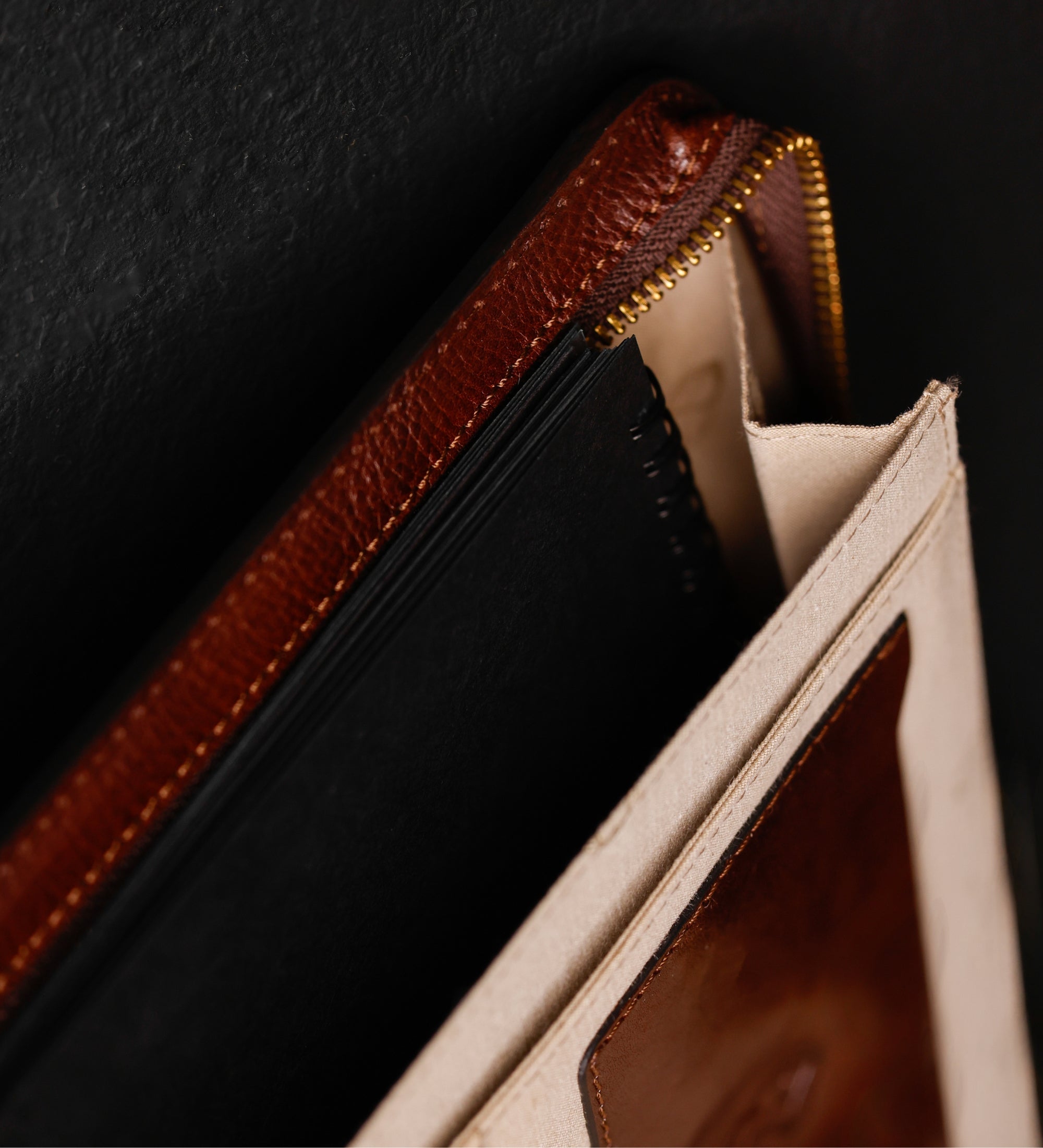 Womens Leather A4 Documents Folder Organizer - Candide