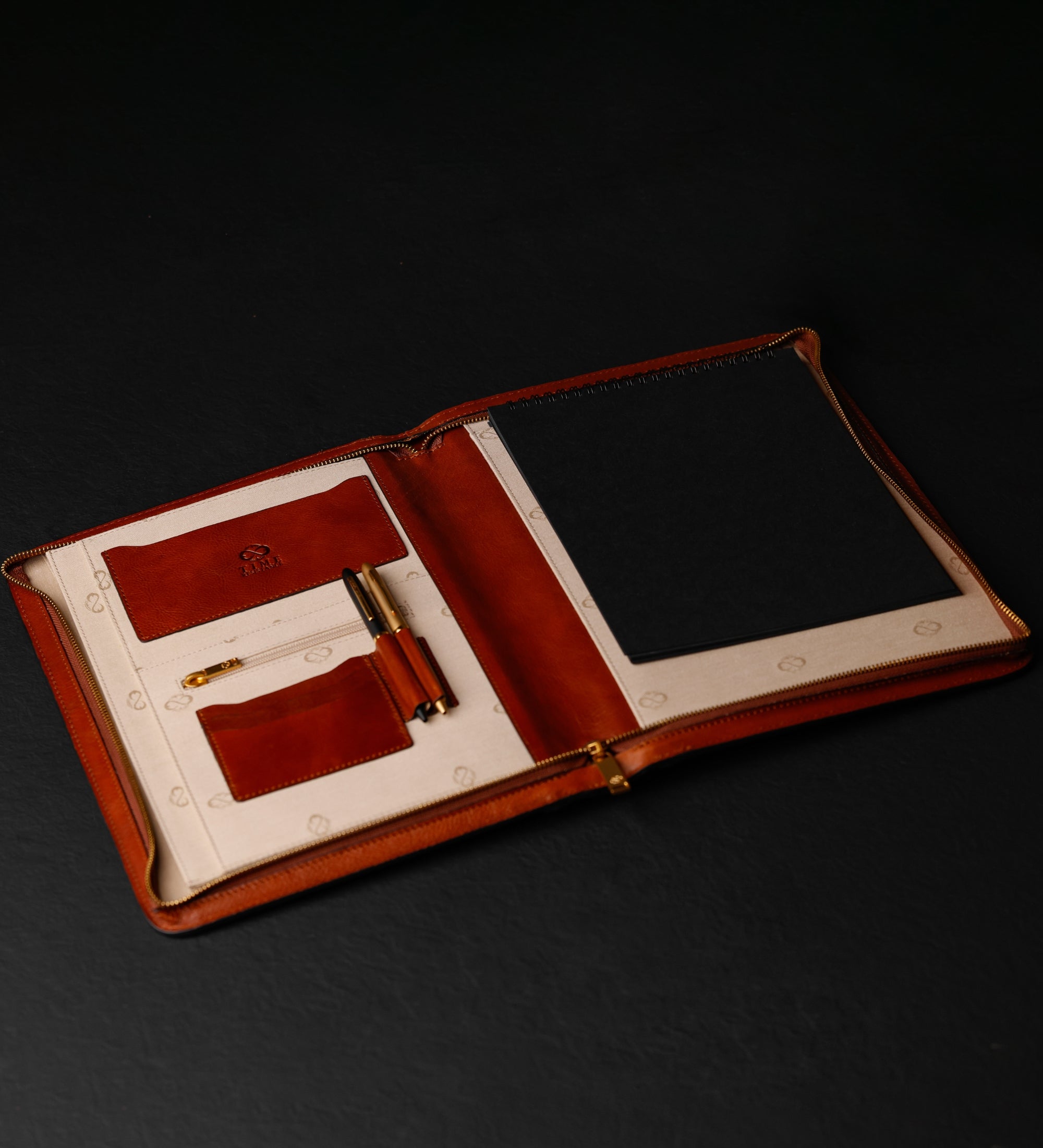 Womens Leather A4 Documents Folder Organizer - Candide