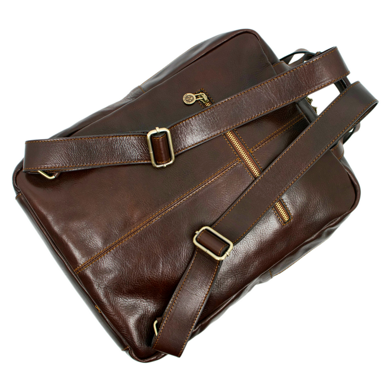 Brown Leather Backpack - Gone with the Wind Backpack Time Resistance   