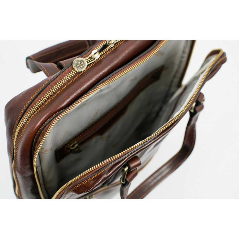 Brown Leather Backpack - Gone with the Wind Backpack Time Resistance